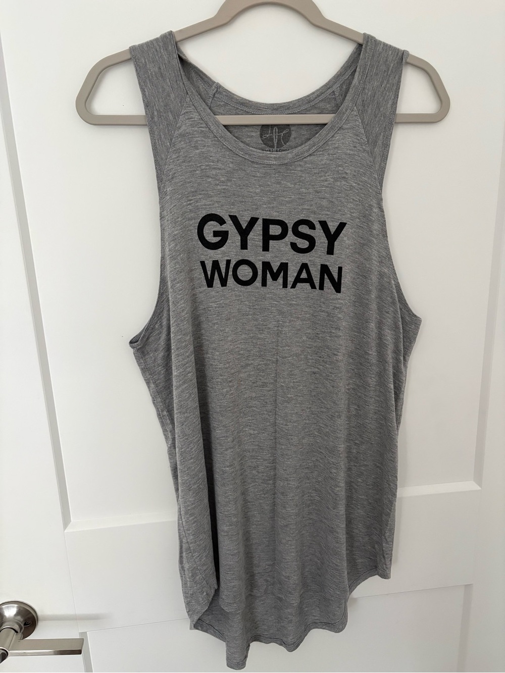 Gypsy Woman Gray Sleeveless Graphic Tank Top